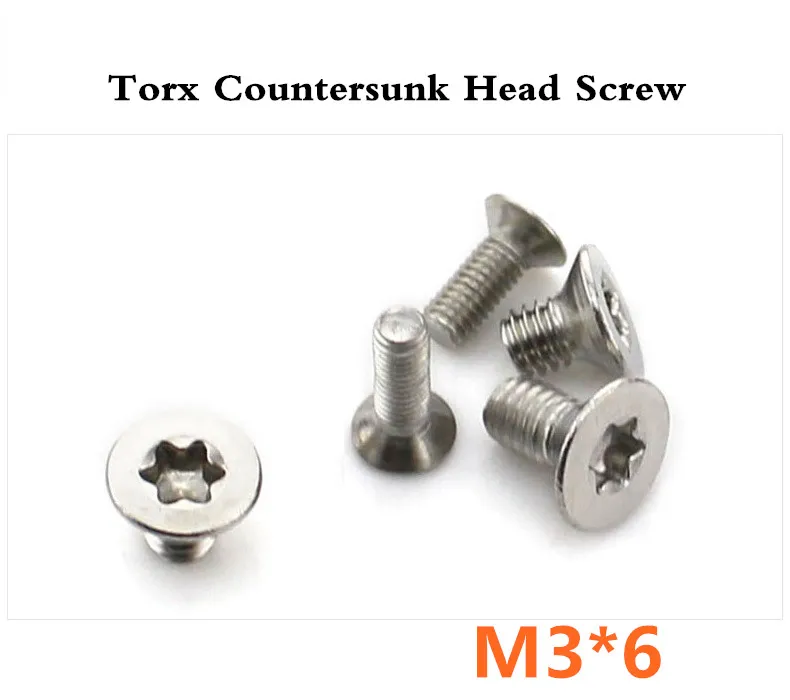 

1000pcs/lot M3*6 Torx Countersunk Head Screw Stainless Steel