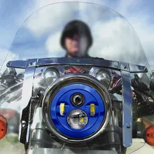 7″ Round Harley Daymaker LED Projection Headlight For Harley Davidson Motorcycles Black / Chrome / Red / Blue / Orange