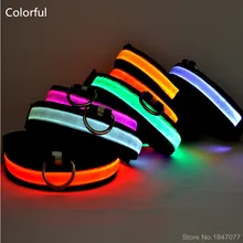 LED Nylon Pet Dog Collar Big Small And Medium Sized Dog Pet Collar Color Luminous LED
