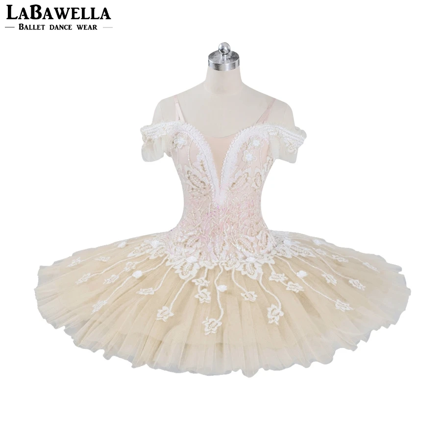 Ballet Beige Fairy Harlequinade Variation Professional Tutu Dress Kids Performance Competiton Tutu Costume BT9073