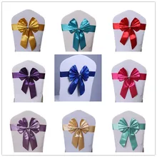 10 шт. Свадебный сатиновый стул пояса ленты из спандекса на стулья стрейч полоса Бабочка-бабочка вечерние отель Шоу Украшения