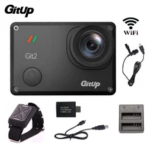 Gitup Git2 D’action Caméra 2 K WiFi Sport DV Full HD 1080 P Action Cam + Mic + Télécommande + supplémentaire 1 pcs Batterie + Chargeur de Batterie