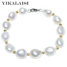 YIKALAISI 10-11 мм натуральный жемчуг браслет барочные жемчужные украшения 925 стерлингового серебра ювелирные изделия для женщин Свадебные подарки
