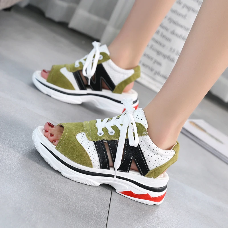 Lucyever Fashion Women Sandals 2019 Summer Breathable Comfort Ladies Walking Shoes Casual Lace Up Platform Sandals Shoes Woman Lucyever Fashion Women Sandals 2019 Summer Breathable Comfort Ladies Walking Shoes Casual Lace Up Platform Sandals Shoes Woman