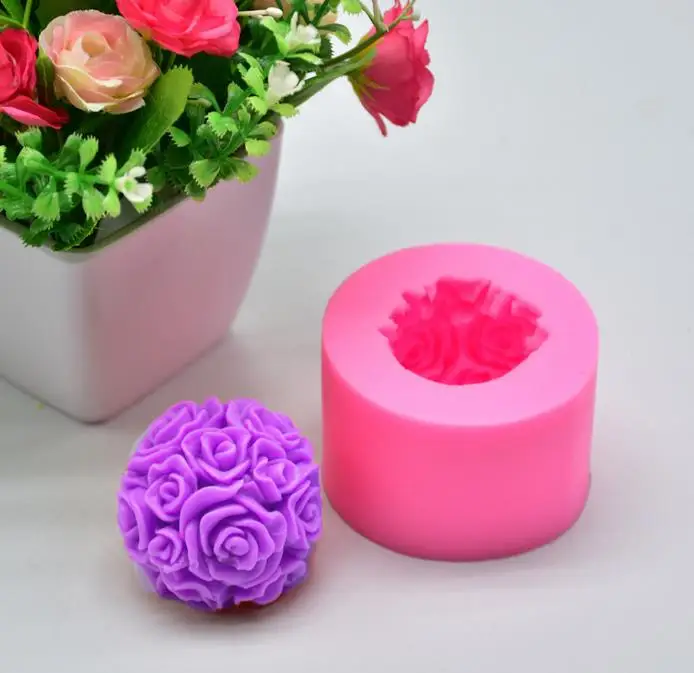 Силиконовая форма сделай сам для свечей ручной работы 3D Роза искусственный шар