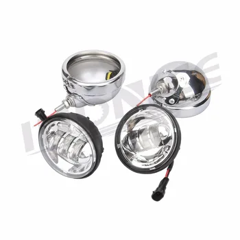 

4.5" LED Auxiliary Fog light road king Passing Lights street glide fog lamp harley touring models fog light with Housing Bucket