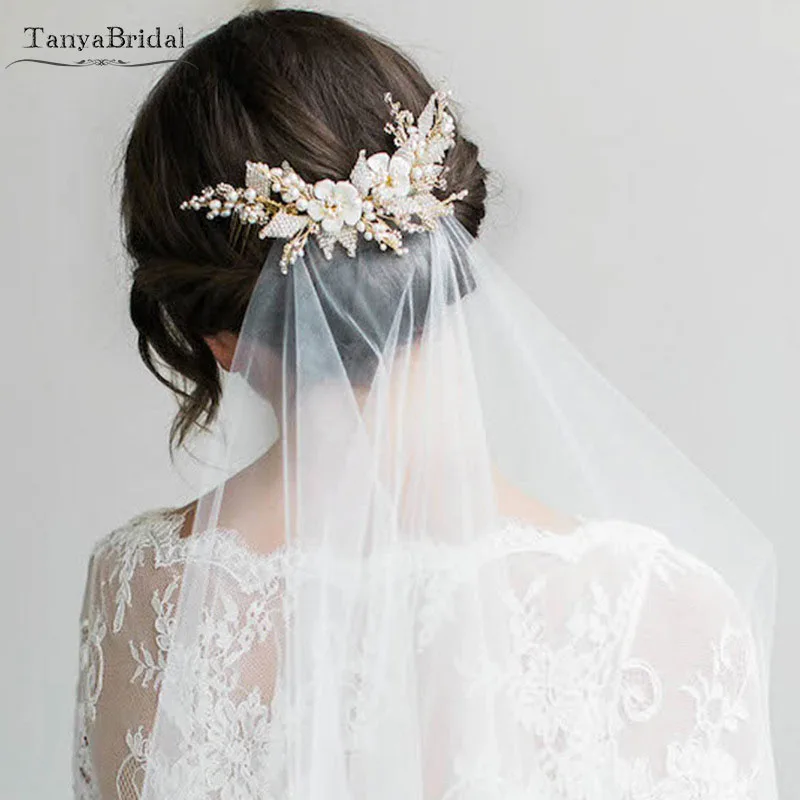 Красивые белые свадебные платья для волос Женская повязка на голову модные свадебные аксессуары настоящие волосы DH004