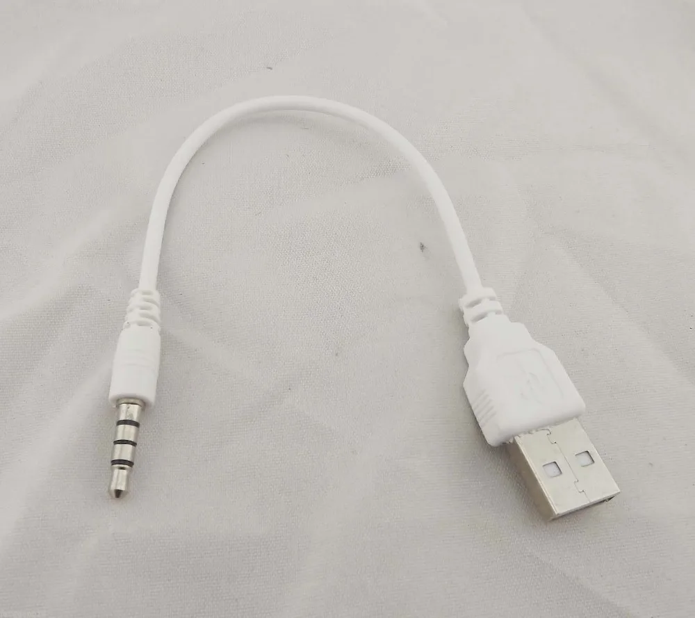 10 шт. 3.5 мм AUX аудио разъем USB 2.0 Мужской зарядный кабель адаптер автомобиля шнура MP3 белый 18 см