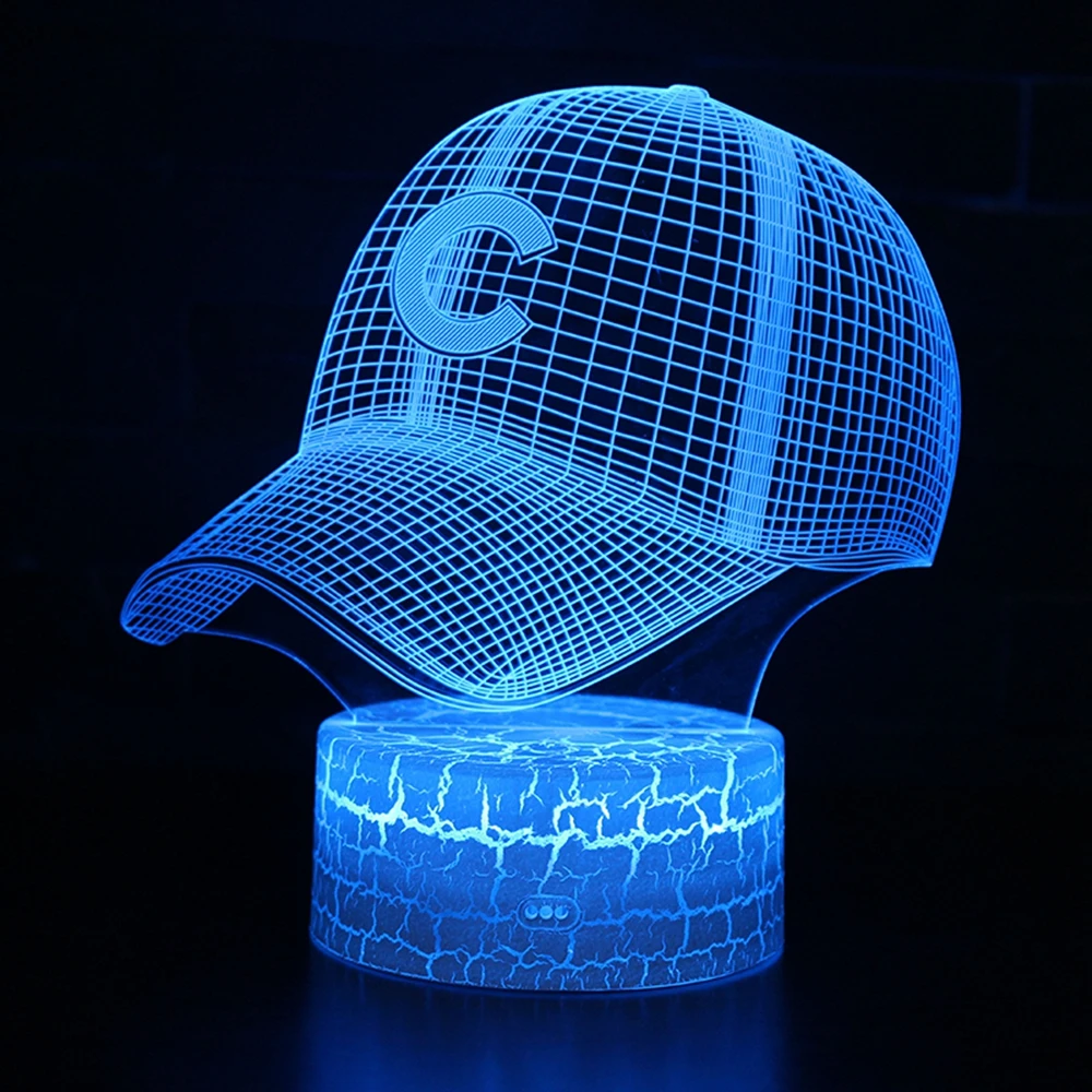 

3D LED Night Lights Letter C Peaked Cap with 7 Colors Changeable Light for Home Decoration Lamp Visualization Optical Illusion