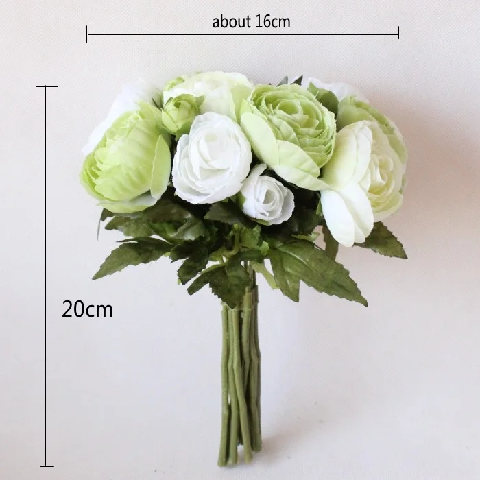1 шт. яркий 10 голов букет роз ranunculus свадебный цветок невесты шелковые искусственные цветы вечерние подарок для дома