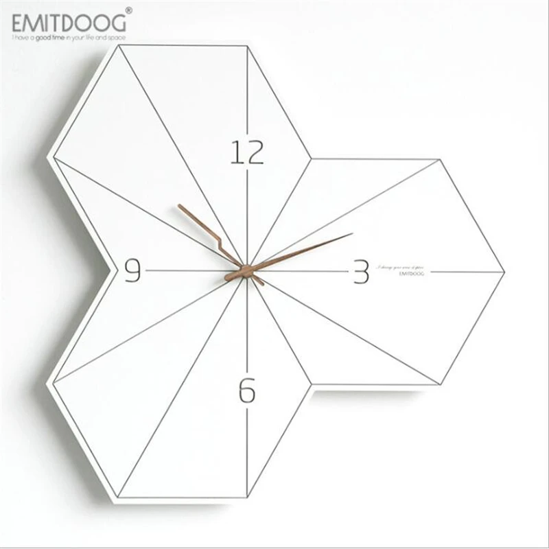 

Modern Design Wall Clock 15 Inch Abstract Geometry Shabby Chic Clocks Office Kitchen Large Clock for Living Room Decoration