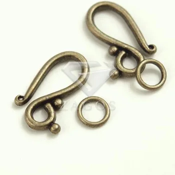 

60Pcs Antique Brass Tone Hook & Eye Clasp Zinc Alloy Jewellry Making Findings Fit Bracelet Necklace Wholesale TS1869-4