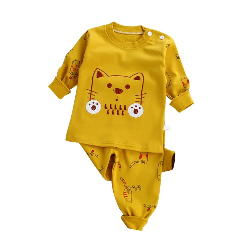 Детский пижамный комплект с длинными рукавами; милые домашние пижамы; детская одежда; комплект нижнего белья с рисунком; QIUYI; Комплект для мальчиков и девочек; Лидер продаж