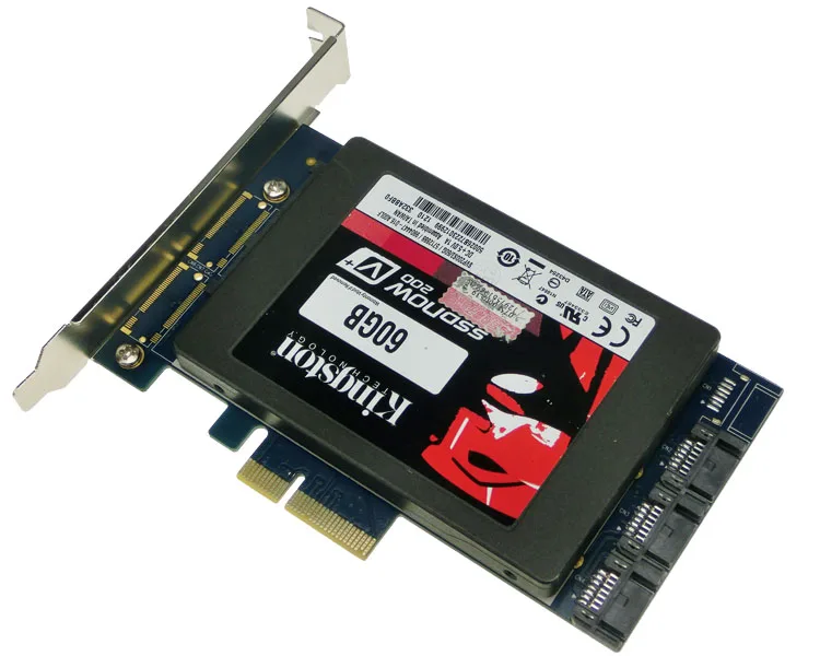 Free shipping x4 PCIe to 2.5" SATA 3.0 +SATAIII RAID Card HyperDuo SATA