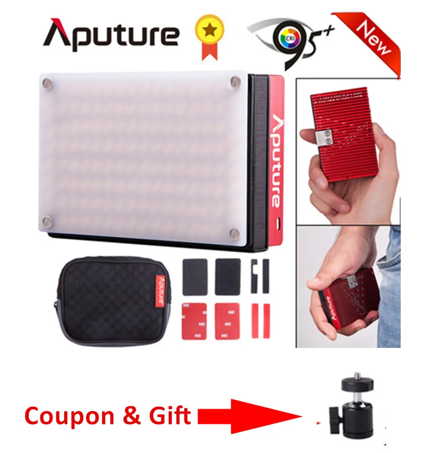 Aputure AL-MX светодиодный видео цветовая температура 2800-6500 k TLCI/CRI 95+ on-camera заполняющий свет карманный размер маленький светодиодный свет