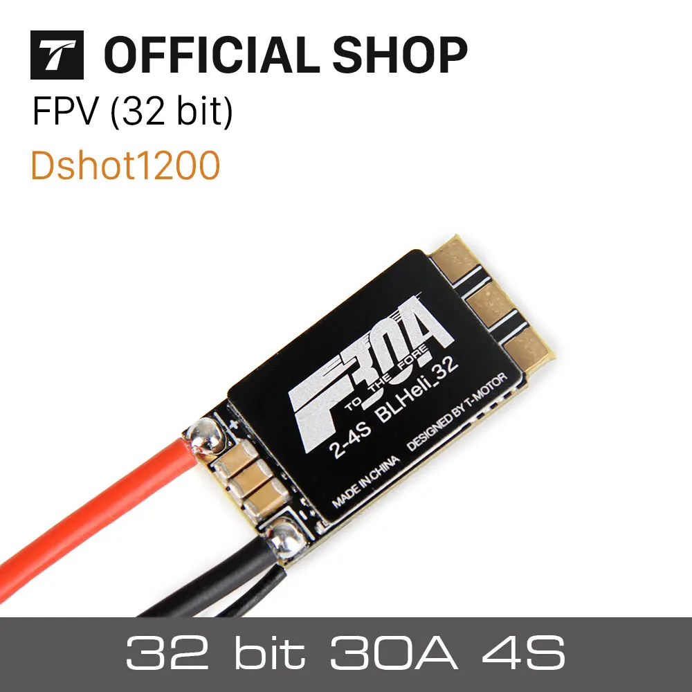

T-motor F30A FPV 30A 2-4S ESC BLHeli_S 32 bit Dshot Oneshot125 Oneshot42 Multishot For FPV Racing Helicopter Multicopter