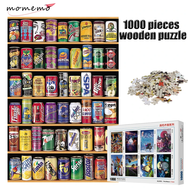 

MOMEMO Soda Cans Rack Jigsaw Puzzle 1000 Pieces Wooden Adult Entertainment Puzzle 1000 Piece Jigsaw Puzzle Kids Toys Box Packing