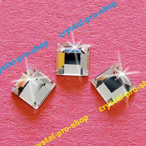 

2400 GENUINE Swarovski Elements 12 pieces (4 x 4)mm Crystal Clear (001) Square Flatback Iron on Hot-fix Hotfix Rhinestones