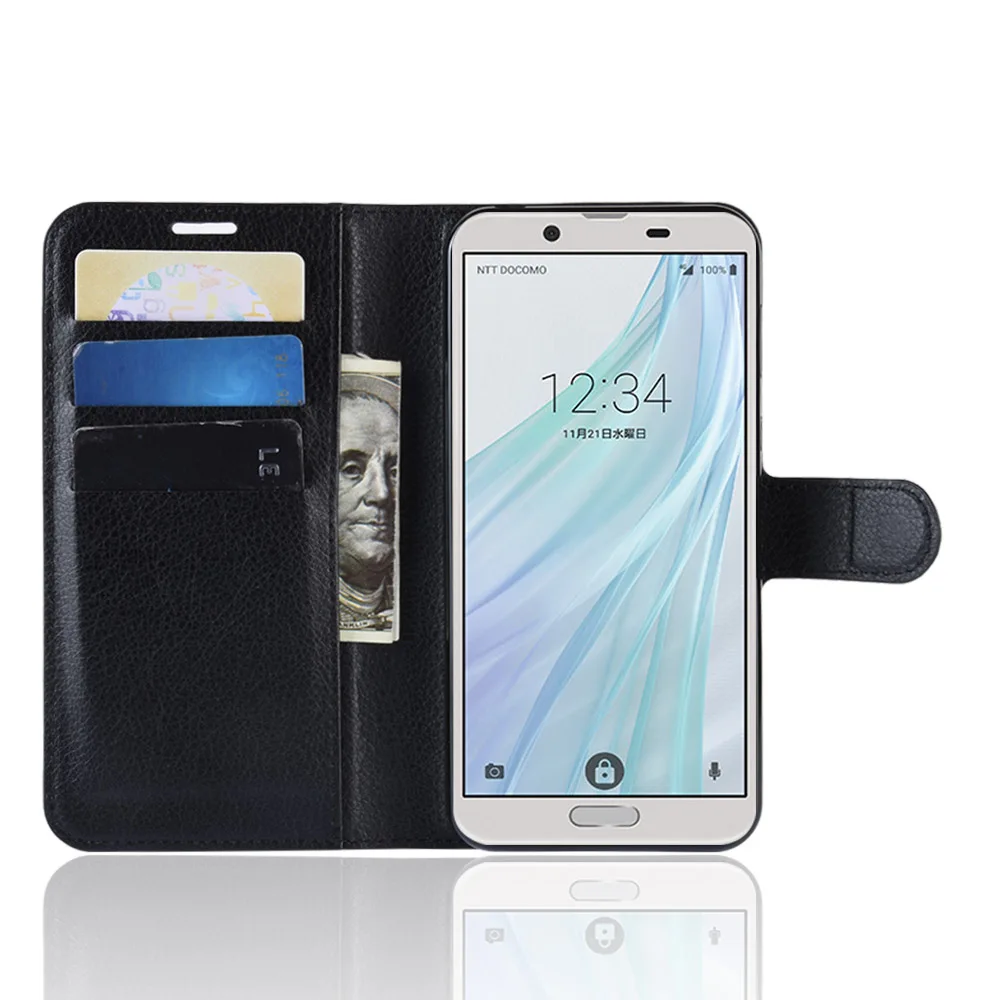 Для Sharp Aquos Sense 2 Чехол Флип Роскошный кошелек кожаный чехол для телефона SH 01L SHV43 M08