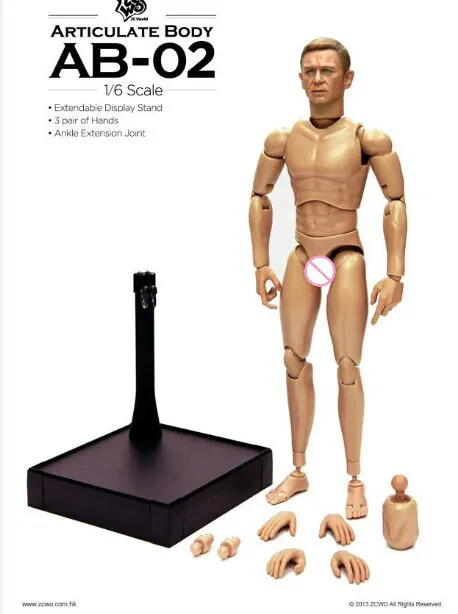 ZCWO 1/6 AB02 белая кожа мужское тело 007 Бонд Крейг для фигурки DIY | Игрушки и хобби