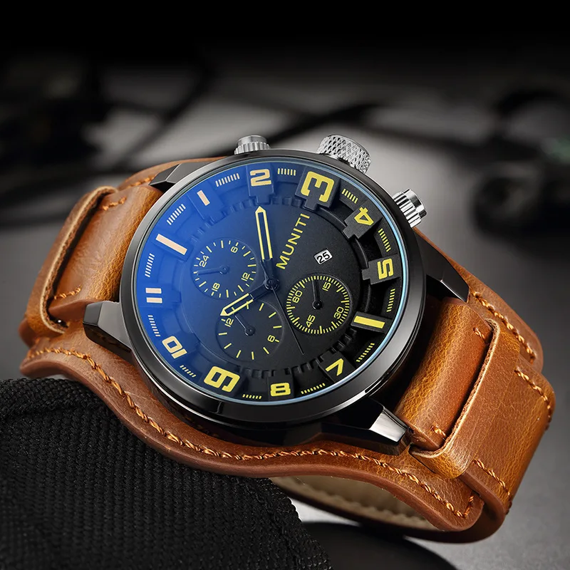 

relogio masculino Watch Men Sports Military Quartz Watch Mens Watches Top Brand Luxury Leather Casual Wristwatch Date Clock Male