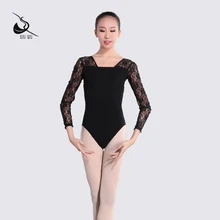 Classy adult ballet tutu dance new performance new long sleeved lace gymnastics leotard cotton Lycra sling Jumpsuit