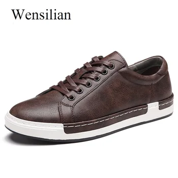 

2019 Men Casual Shoes Flats Lace Up Gentlemans Shoes Comfortable Sneakers Brand Walking Shoes Plus Size 38-46 Schuhe Herren