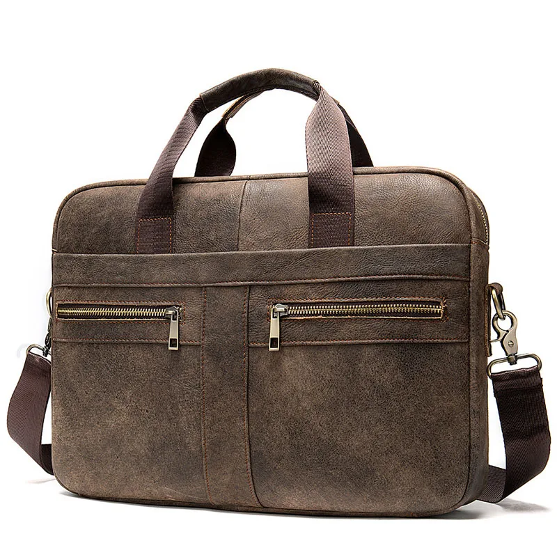 Модная большая сумка через плечо из натуральной кожи, мужская сумка через плечо, сумка-мессенджер, портфель, мужская сумка в винтажном стиле - Цвет: Frosted Coffee