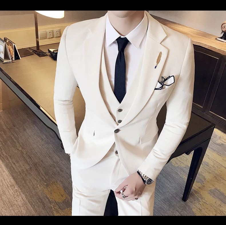 Новый модный мужской костюм красивый костюм мужской красивый тонкий корейский Повседневный Молодежный Свадебный деловой костюм из двух