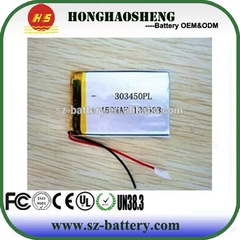

High quality cheap price 303450 500mah li-polymer battery 303450 rechargeable battery for GPS