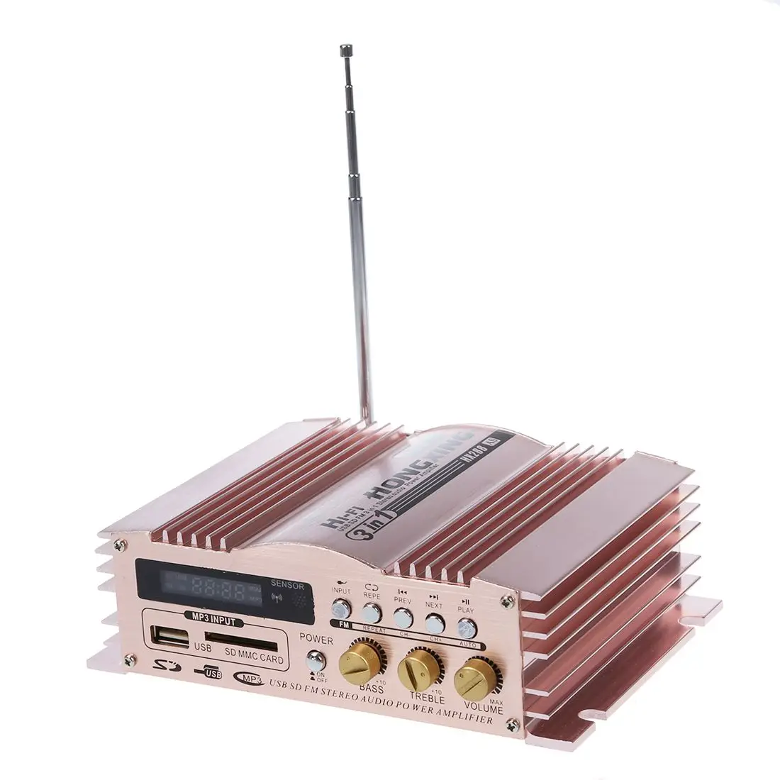 

HONGXING 360W 12V 2 Channel Hi-Fi Car Stereo Amplifier FM Radio MP3 AMP Speaker & Remote