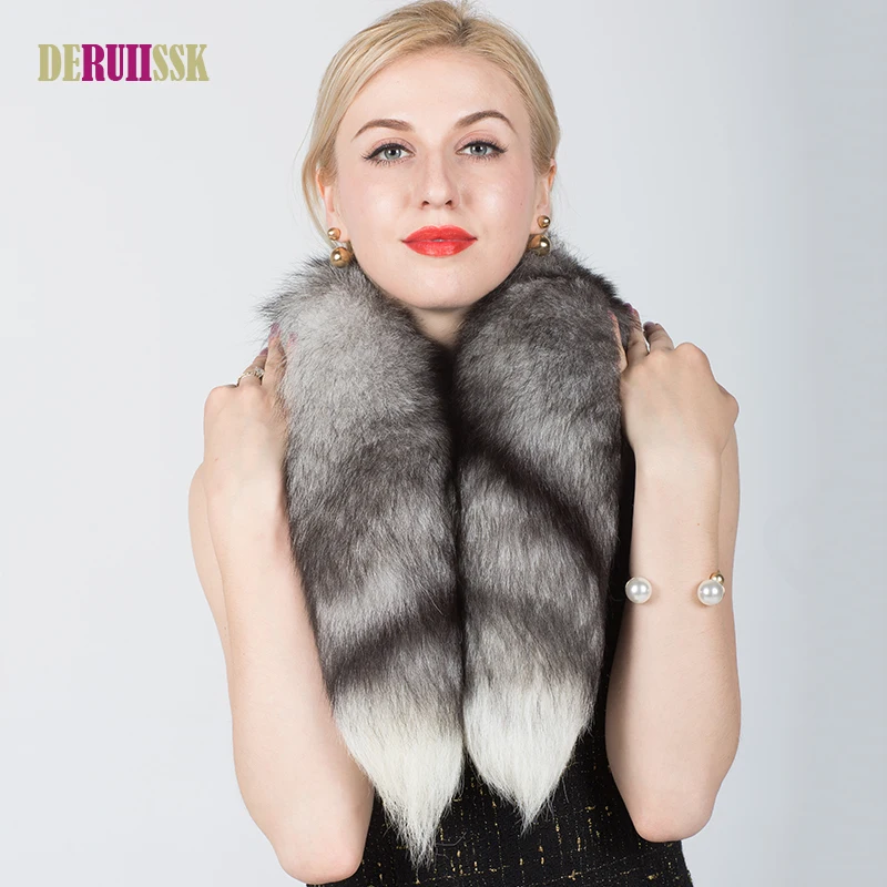 

Genuine Fox Fur Scarf 100% Real Natural Fox Full Fur Collar Good Quality Fur Ring Muffler Women Many Colors Fur Scarves Shawls