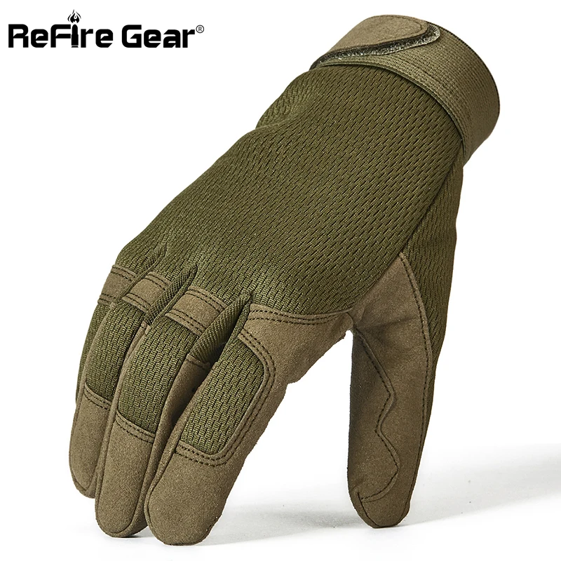 Перчатки ReFire Gear мужские тактические армейские камуфляжные дышащие митенки с