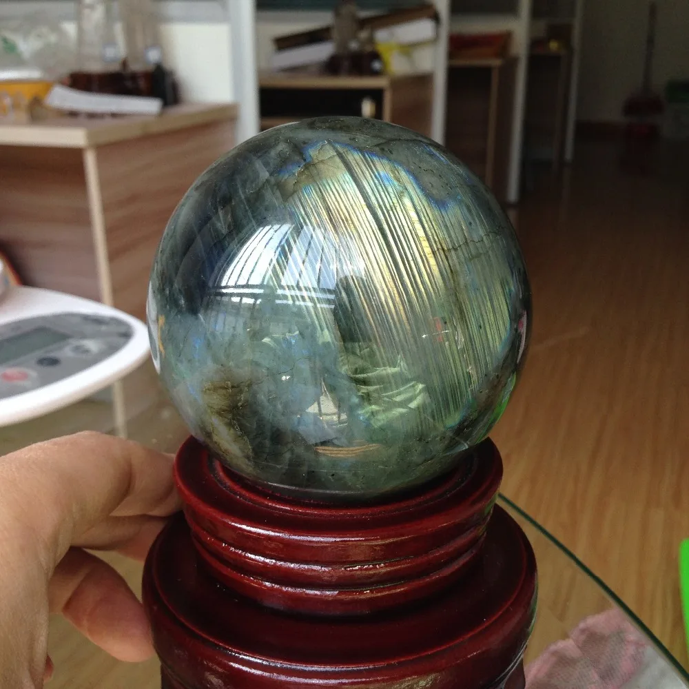 

84mm Natural Healing Rock Labradorite Ball Crystal Sphere Ball Special Minerals for Home Decoration for Christams