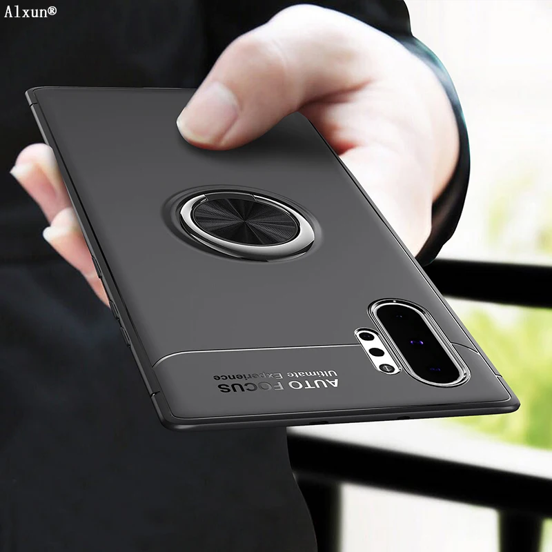MAKAVO-Voor-Samsung-Galaxy-Note-10-Case-Vinger-Ring-Holder-Matte-Soft-Silicone-Cover-Case-Voor 副本