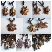 Смола кулон черепаха бусы ожерелья хлопок шнур имитация кости яка автомобиль орнамент