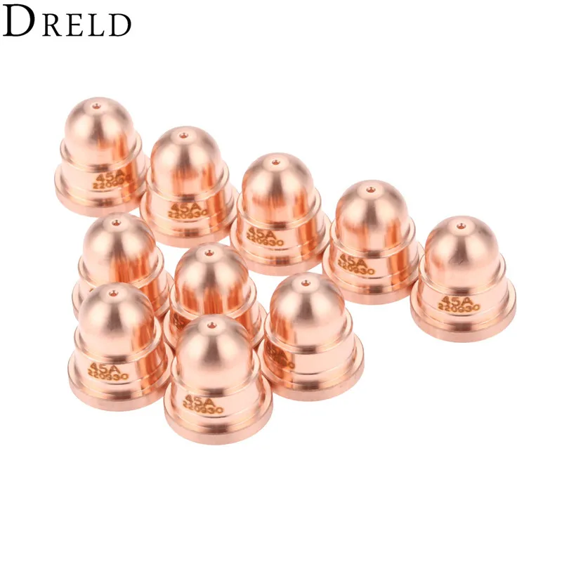 DRELD 10pcs 45A Nozzle 220930 Nozzle for Plasma Cutting Torch Consumables FineCut Processes Welding & Soldering Supplies