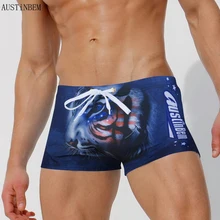SD321 трендовые мужские шорты купальные трусы-боксеры, с анималистическим принтом, Мужская одежда для плаванья siwmsuit sunga пляжные шорты для серфинга плавательный бассейн сексуальные купальники