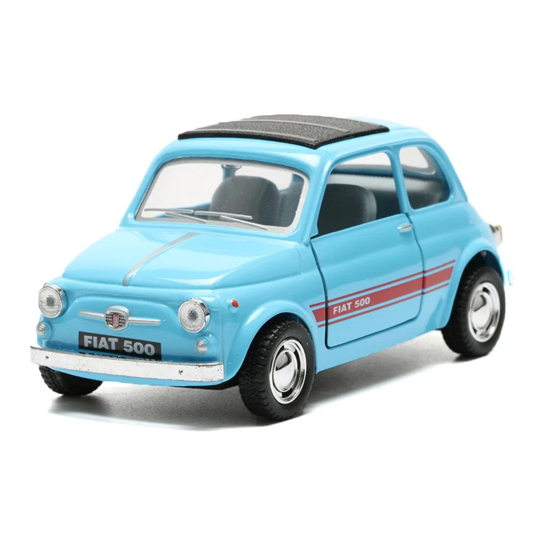 124 Classical Toy Car Alloy Fiat 500 Model Cars Doors Openable Toys
