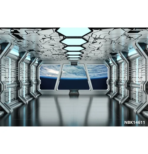 Laeacco космический корабль космическая станция Вселенная Scener фотографии фонов индивидуальные виниловые Фото фоны для домашнего студийного декора - Цвет: NBK14611