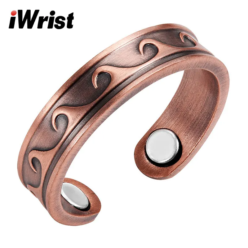 iWrist Antique Copper Wave Pattern Vintage Women Ring