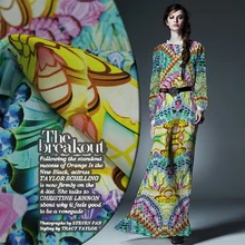 Шелк двойной креп печатных материал юбка платье рубашка платье Весна и осень ткань