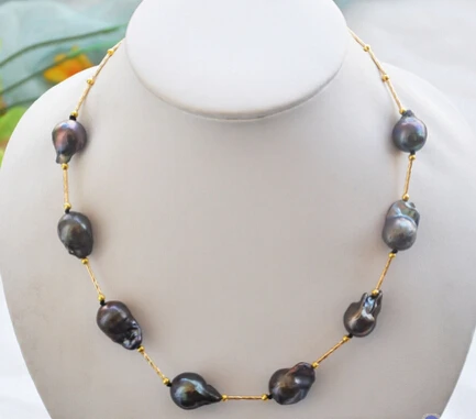 

ddh001535 18" black BAROQUE KESHI REBORN PEARL NECKLACE 28% Discount