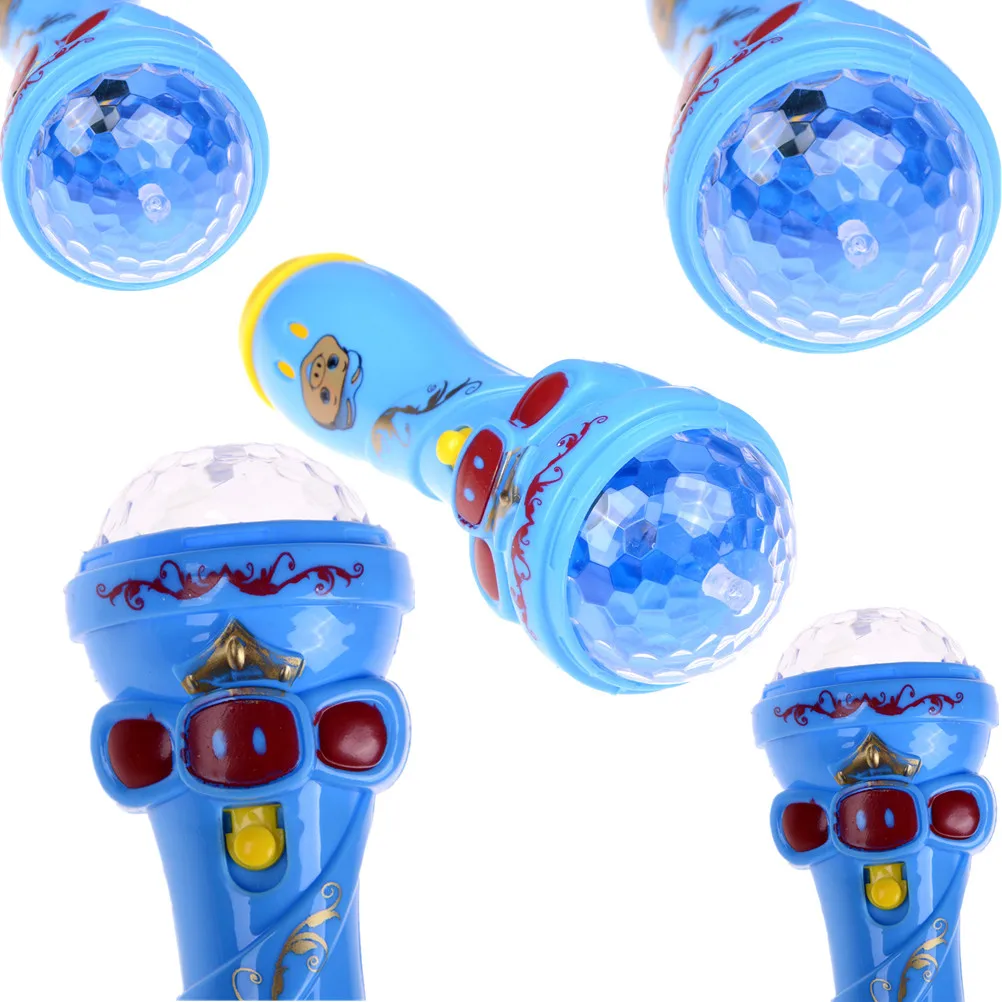 

1Pc LED Flashing Karaoke Singing Microphone Toy Sky Stars Projection Ball Light Kids Magic Stick Funny Gift for Children Random