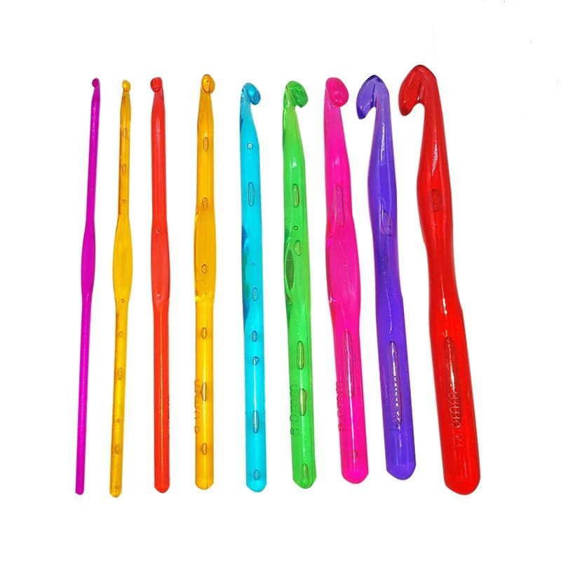

9Pcs/Set Simple Useful Crochet Hooks Knit Knitting Needles Set Weave Craft Tools 3-12mm 24 DC112