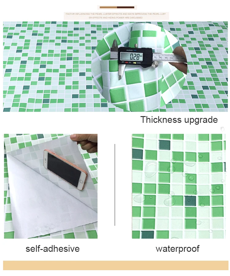 Наклейки для ванной комнаты, водонепроницаемые наклейки на стену, украшение для кухни, туалета, обои, ПВХ, самоклеющиеся обои, плитка, декоративная пленка