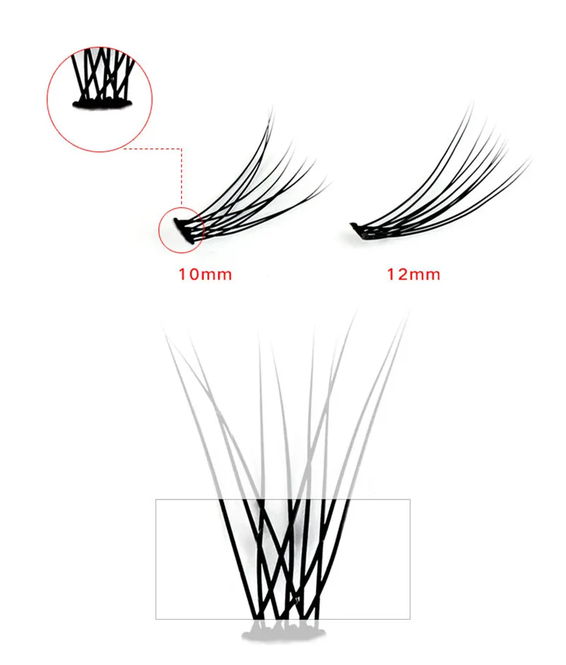 Профессиональные мягкие 0.07C 10D волнистые Индивидуальные ресницы 10 шт/кластер ресницы прививки Черные Декоративные накладные ресницы расширительные инструменты