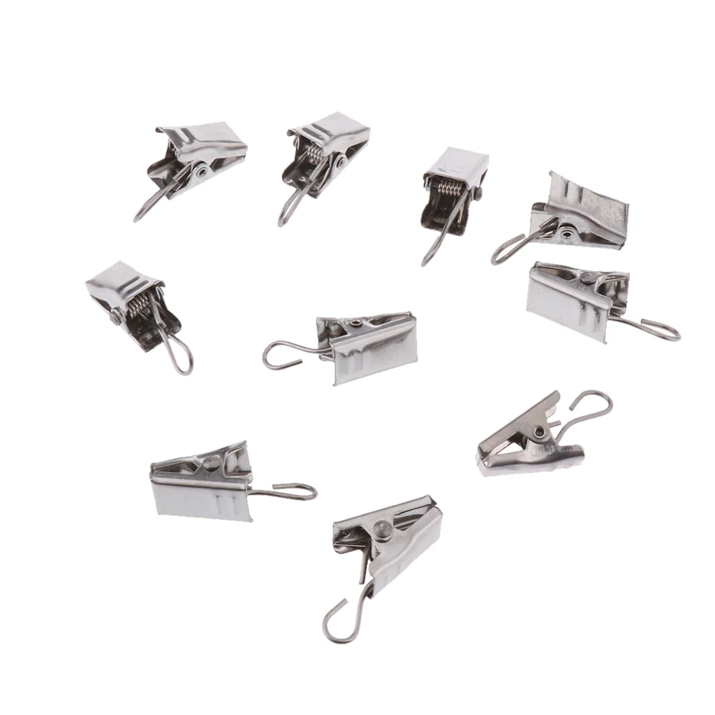 MagiDeal 30-Pcs Curtain Glider Window Treatment, Curtain Clips Hook Hanger, Clothes Line Peg 30mm Silver