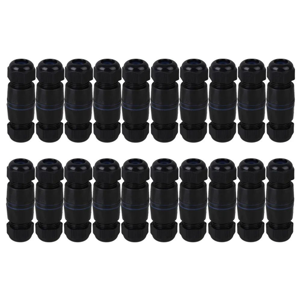 

20pcs LAN Ethernet IP68 Protection M25 Stuffing Locknut RJ45 UnShielded Waterproof Cable Gland Connector for Double Cable