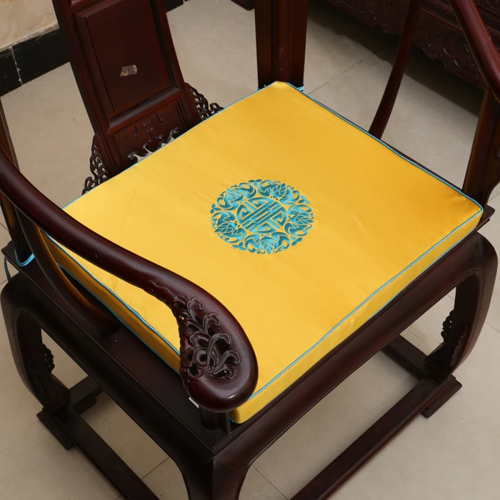 

Fine Emboridered Joyous Seat Cushion High End Luxury Chinese style Natural Silk Brocade Thick sponge Cushion for Sofa Seat Chair
